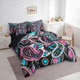 thumbnail image 3 of jejeloiu Colorful Paisley Flowers 7-Piece Twin Bedding Sets,Vintage Bohemian Floral Bedding Comforter Set,Multicolor Abstract Graffiti Sheet Sets For Girls Kids,Super Cozy Room Decor Reversible, 3 of 8