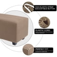 thumbnail image 2 of QJUHUNG Stretch Indoor Ottoman Slipcover Jacquard Rectangle Footstool Cover Dark Gray X-Large, 2 of 7