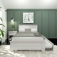 thumbnail image 5 of Plank+Beam Solid Wood Farmhouse Full Bed with Panel Headboard with Trundle, White Wash, 5 of 7