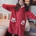 thumbnail image 3 of Beautyzll Kids Girls Fleece Hooded Bathrobe Soft Cozy Long Robes Warm Long-Length Pajamas with Hoods 6-15T, 3 of 8