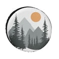 thumbnail image 1 of Arbres et Montagnes avec le Soleil Housse de Pneu de Rechange Robuste Art Moderne Mi-Siècle Protecteurs de Roues Géométriques Housses de Pneus Résistantes aux Intempéries pour Remorque SUV Camion 15 Pouces, 1 of 8
