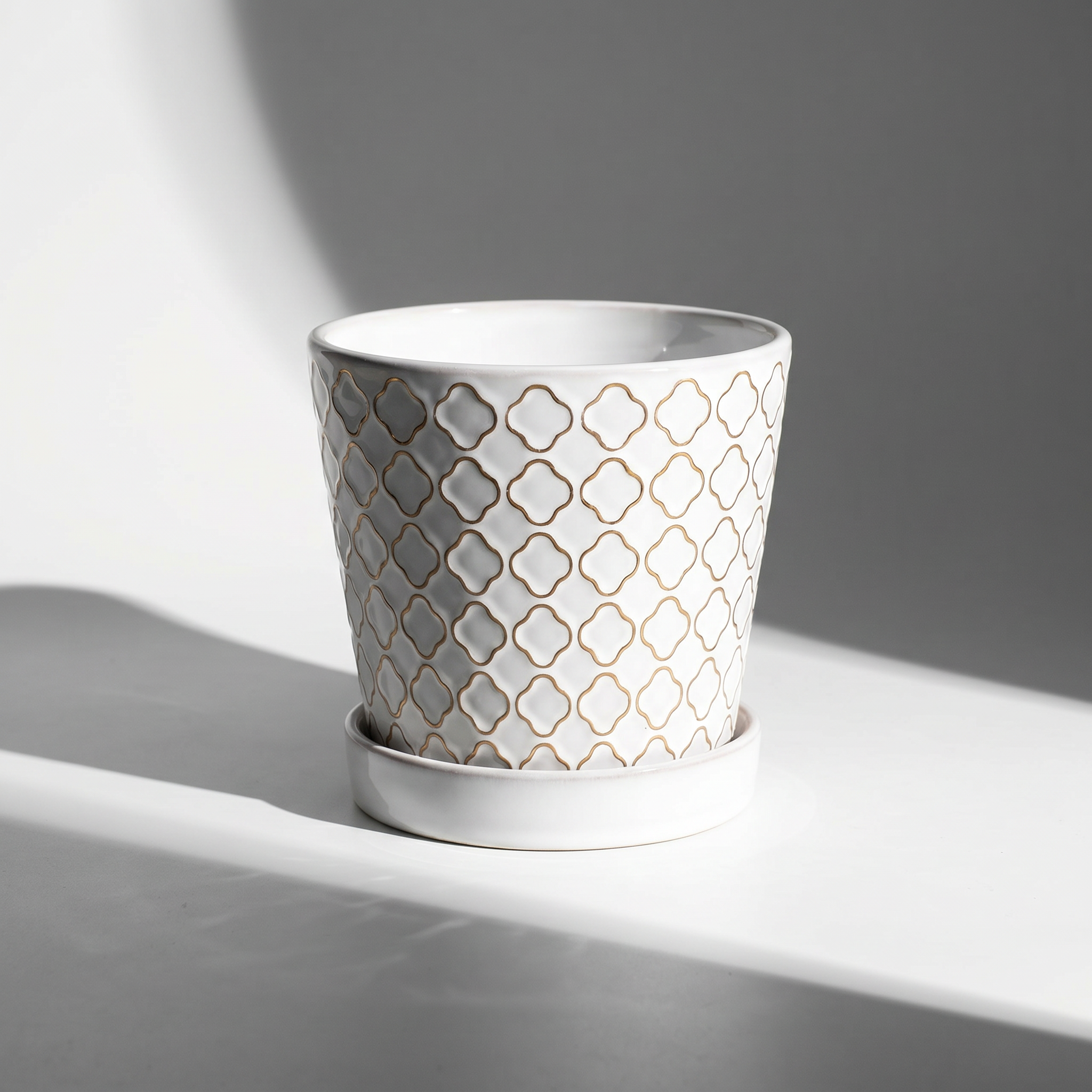 BUYMAX 5 Inch White Ceramic Plant Pots Set of 4 photo 2