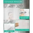 thumbnail image 4 of No Hook Shower Curtain with Snap in Liner, Christmas Gnome Winter Xmas Tree Pine Branch Snowflake Grey Shower Curtains for Bathroom, Washable Shower Curtain Liner Set with Mesh Top Window, 60"x72", 4 of 6