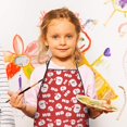 thumbnail image 3 of Red Christmas Santa Pattern Kids Aprons for Girls and Boys,Adjustable Neck Strap Toddler Aprons for Kids Cooking Baking, 3 of 7