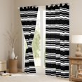 thumbnail image 3 of Manfei Black White Black Out Curtains, Geometric Stripe Curtains Pack of 2 (42x63 Each), Modern Minimalsit Bedroom Curtains, Luxury Room Decor, 3 of 6