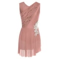 thumbnail image 3 of Doomiva Women's Modern Lyrical Dance Dress Ballet Dancewear High-Low Mesh Skirted for Figure Skating Dusty Pink XXL, 3 of 5