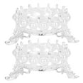 thumbnail image 1 of Soporte para bolígrafos de uñas con forma de corona en relieve retro, soporte para bolígrafos de terapia de luz, 2 unidades, plateado, 1 of 14