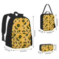 thumbnail image 2 of Pofeuu Bees and Sunflowers Print Backpack Travel Backpacks With Lunch Bag Pencil Bag Set 3 pcs Set Cartoon Backpack, 2 of 7