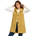 thumbnail image 3 of Jsaierl Women's Cable Knit Hooded Long Vest Button Down Sleeveless Cardigan Cozy Fall Winter Layering Outwear, 3 of 10