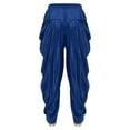 thumbnail image 4 of Miaeowve Mens Harem Pants Satin Dhoti Yoga Beach Baggy Trousers Summer Boho Alibaba Hippie Pants Navy Blue XL, 4 of 5