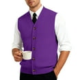 thumbnail image 6 of Men's Sweater Vest Solid Color V Neck Button Down Sleeveless Cardigan Vest, 6 of 7