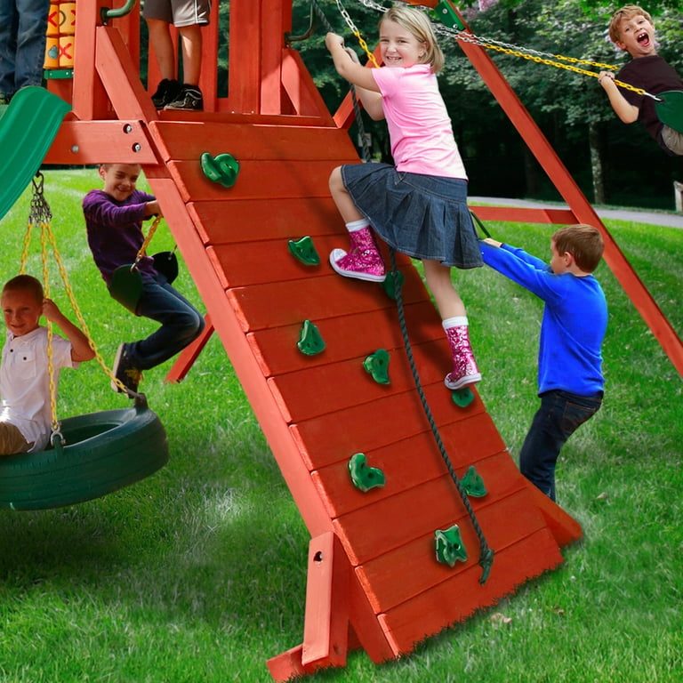 Gorilla Playsets Cedar Backyard Swing Set Sun Palace II with