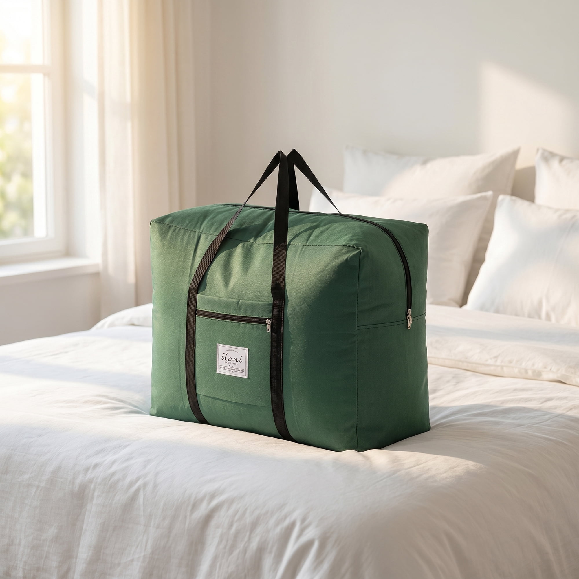 Unique Bargains Extra Large Oxford Travel Storage Bag for Organizing Army Green 20.1" x 16.1" x 10.2"