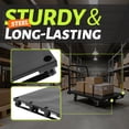 thumbnail image 3 of KOJEM 42x24 inch Steel Truck Cart Flat Dolly Cart Flatbed with 2200 lbs Capacity Platform Truck Heavy Duty Lumber Drywall Dolly 4 Swivel Casters Board with w/1 Front & 2 Side Handrails Black, 3 of 9