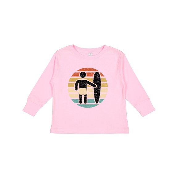Inktastic Surfing Retro Sunset for Surfer Boys or Girls Long Sleeve Toddler T-Shirt