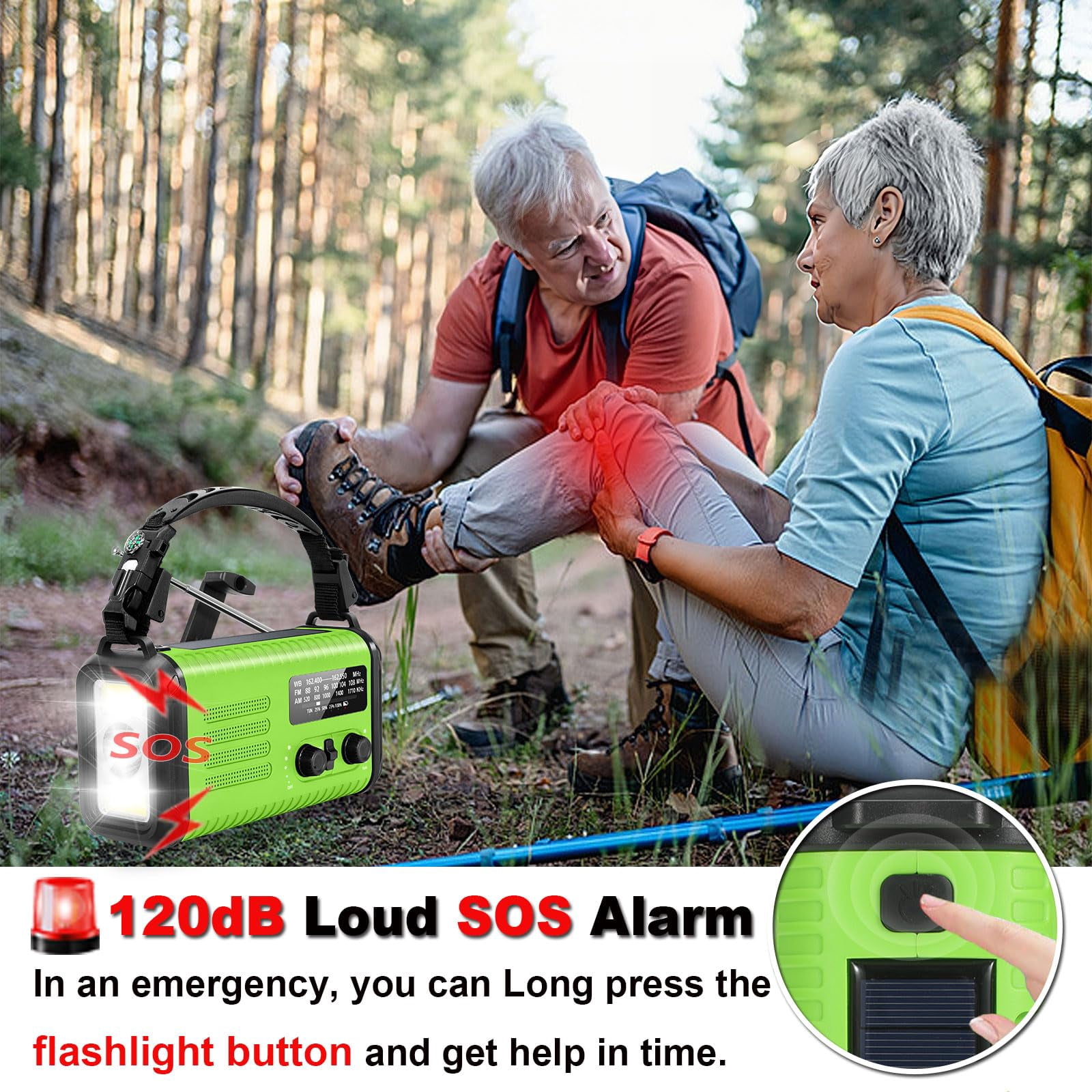 20000mah/ 74000mwh Emergency Hand Crank Radio  Am/fm/noaa Portable Weather Solar Radios With Usb Phone Reading Lamp Flashlight & Sos For Emergency/hurricane/home