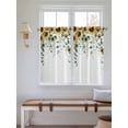 thumbnail image 2 of Sunflower 2 Panel Kitchen Curtains for Windows, Yellow Floral Eucalyptus Leaves Watercolor Bathroom Privacy Curtain, Home Décor Window Treatment for Bedroom/Living Room 55"x45", 2 of 6