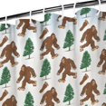 thumbnail image 3 of White Bigfoot and Tree Pattern Shower Curtain 36"x72" ,Bathroom Decorative Shower Curtains Set with 12 Hooks,Modern Waterproof Washable Shower Curtain, 3 of 6