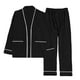 thumbnail image 2 of Pijamas Victoriano Gibobby Conjunto Ropa Casual Transpirable y Absorbente Manga Larga Color Sólido Mujer Negro XL, 2 of 5