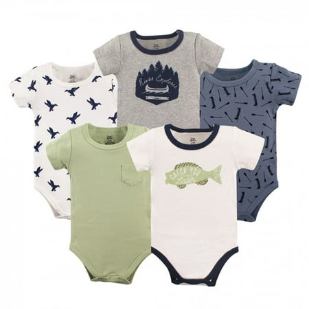 

Yoga Sprout Baby Boy Cotton Bodysuits 5pk Explorer 0-3 Months