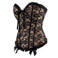 thumbnail image 1 of Women Back Satin Boned Corset Bustier G String Body Size, 1 of 8
