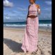 thumbnail image 5 of Conjunto de Dos Piezas de Falda Larga para Mujer, con Cuello Halter, Espalda Descubierta y Falda Larga para Salir en la Playa. Conjunto de Dos Piezas. Rosa L, 5 of 7