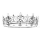 thumbnail image 1 of FORSEVEN Corona de rey redonda completa: coronas y tiaras de metal con diamantes de imitación para mujeres y hombres, fiestas de graduación (HG340 plata), 1 of 5