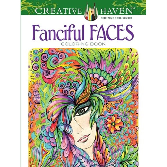Pre-Owned Creative Haven Fanciful Faces Coloring Book Paperback