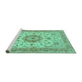 thumbnail image 2 of Ahgly Company Machine Washable Indoor Round Persian Turquoise Blue Traditional Area Rugs, 3' Round, 2 of 4