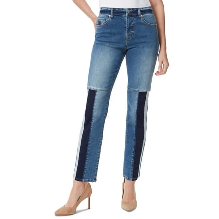 Women s Gloria Vanderbilt x Christian Siriano Miles Patched Straight-Leg Jeans Cunningham Wash 14