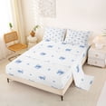 thumbnail image 2 of Erosebridal Light Blue Bow Polka Dot Queen Sheet Sets for Girls, Blue Ribbon Bed Set for Kids, 4 Pieces, 2 of 6