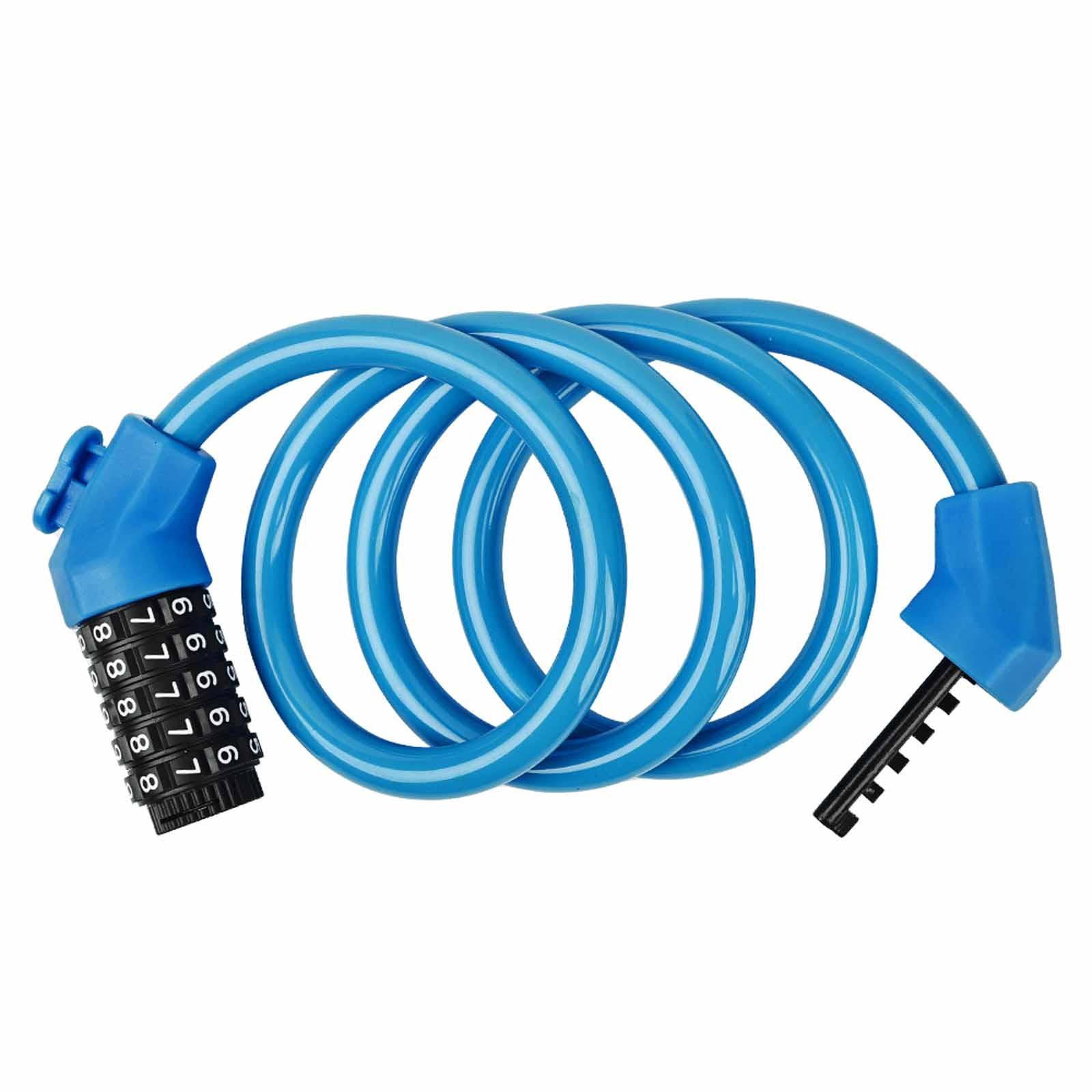 Bike Lock Cable Bike Cable Lock Durable Steel Combination Bike Lock Anti Theft Security for Bicycles Scooters Blue 1 Pack