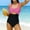Black, variant on Girls Black Colorblock One Piece Swimsuit Cut Out V-Neck Racerback High Waisted Tummy Control UPF 50+ Chlorine Resistant Quick Dry,Size 8-9T