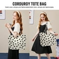 thumbnail image 5 of Gocvo Corduroy Tote Bag, Extra Large Tote Bag for Women, Soft and Lightweight Lady Handbags for Travel Work Everyday(Black Floral), 5 of 8