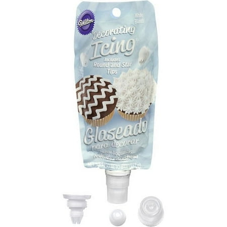 Wilton White Icing Pouch W Tips 8oz