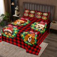 thumbnail image 2 of Erosebridal Cartoon Dogs Coverlet Set King For Kids,Plaid Checkered Bedding Set,Geometric Decor,Ultra Soft,3 Pieces, 2 of 5