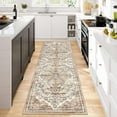 thumbnail image 3 of Findosom 2'x6' Vintage Runner Rug 0.4" Distressed Hallway Rug Non Slip Laundry Runner Rug Decor Rug Washable Runner Rug Kitchen Floor Mat Entryway Rug Runner for Laundry Kitchen Entryway, Beige, 3 of 8
