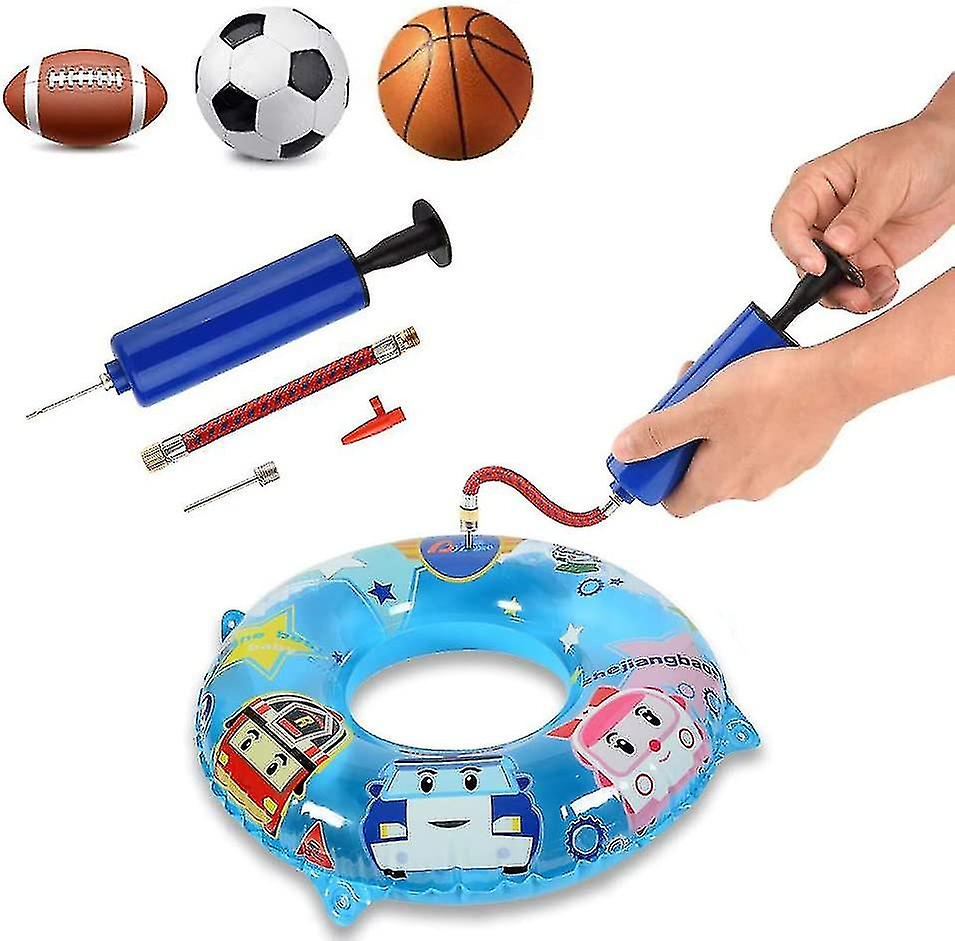 Kit De Bomba Manual Infladora De Pelotas - 14 Piezas Con Agujas Y Mangueras Para Fútbol, Baloncesto, Voleibol