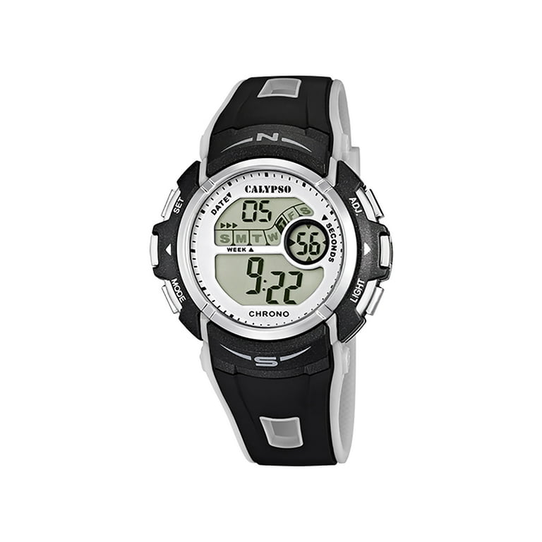 Calypso K5610 - Digital Sports Date Strap, Chronograph, 45mm Time, Timer, Calendar Mens Watch, And Dual Silicone Day Backlight
