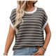 thumbnail image 2 of Tejiojio Women's Casual Striped T-shirt Round Neck Pullover Short Sleeve Top S-2XL, 2 of 8
