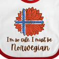 thumbnail image 4 of Inktastic I'm So Cute, I Must Be Norwegian Sunflower Boys or Girls Baby Bib, 4 of 4