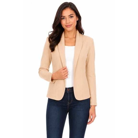 Women's Casual Office Work Long Sleeve Open Front Blazer Jacket