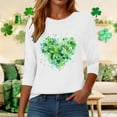 thumbnail image 7 of felwors Womens 3/4 Sleeve Crew Neck Valentine T Shirts Love Heart Printed Graphic Tee Tops (White, XXL), 7 of 7