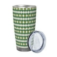 thumbnail image 2 of Cauagu Light Green Squares Pattern 20oz Tumbler,Stainless Steel Vacuum Insulated Tumbler with Lid Durable Insulated Coffee Mug Thermal Cup with Splash Proof Sliding Lid-Straw Two-piece Set, 2 of 8
