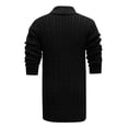 thumbnail image 5 of Men's Cable Knit Long Cardigan Button Front Shawl Collar Sweater Coat, 5 of 6