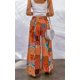 thumbnail image 3 of Pantalones Mujer Pantalones casuales estampados florales Cordón Pantalones de pierna ancha Suave para el trabajo (Naranja XXL) Ygjytge para Mujer Naranja T M, 3 of 6