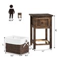 thumbnail image 2 of Gymax Mini Table de Chevet Table de Chevet en Bois W / Tiroir Salon Table de Chevet Enfant Brun, 2 of 10