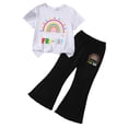 thumbnail image 4 of mgoYE Little Girls Clothes Girls' Summer 2-Piece Fall Outfit Set Embellished Short-Sleeve Top + Flared Pants for School Kids 2-3 Years, 4 of 4