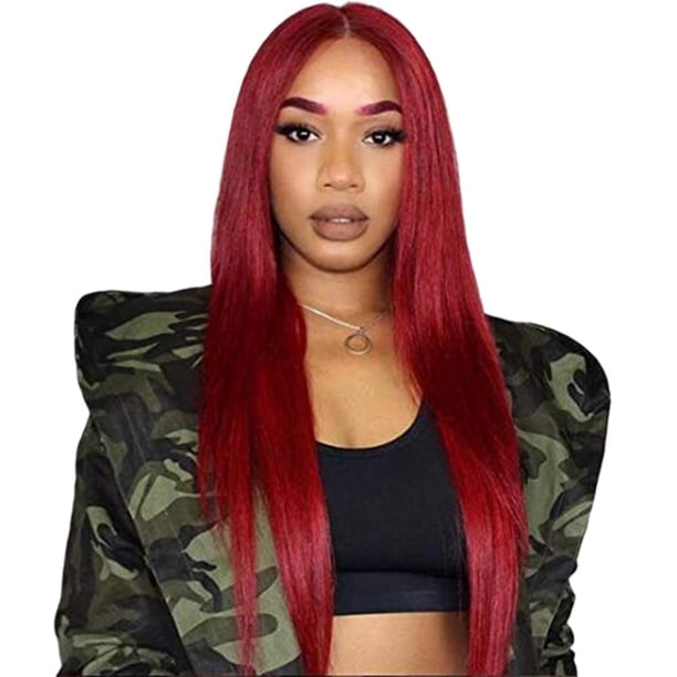 Peluca Sintética De 24 "Para Mujer, Peluca Negra De Pelo Liso De Longitud Media, Peluca De Cosplay Para Fiestas Y Citas Inevent CE007449-03