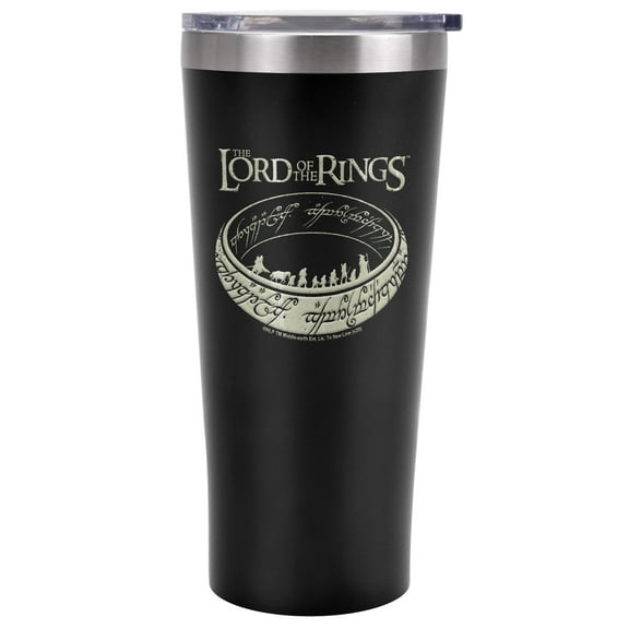 Lord of The Rings Official The Journey 20 oz Travel Tumbler, Stainless Steel, Vacuum Insulated with Leak Resistant Slide-Lock Lid
